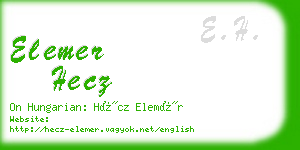 elemer hecz business card